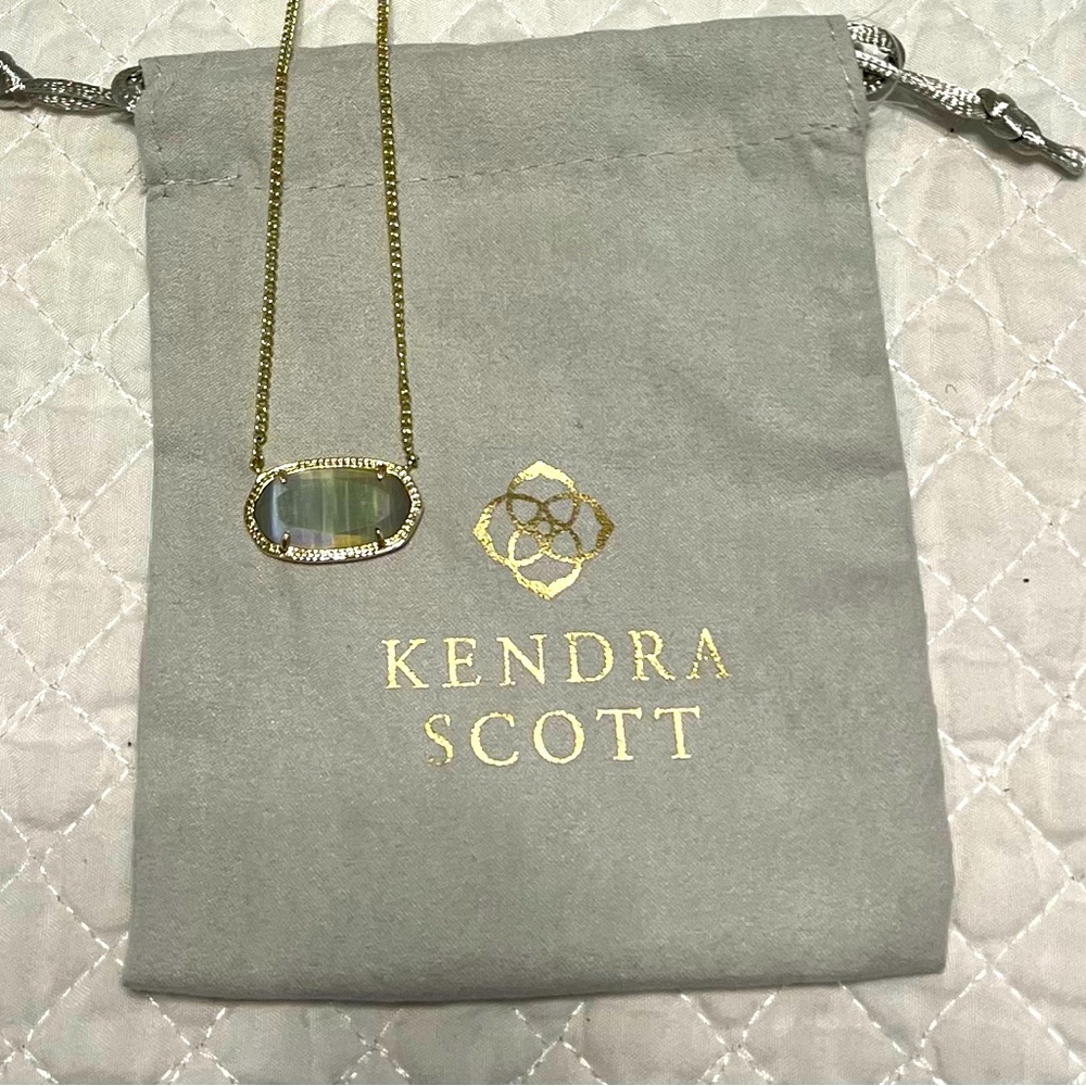 Kendra Scott Elisa Necklace Gold Iridescent (larger version)